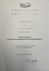 Zertifikat der deutschen Medien II